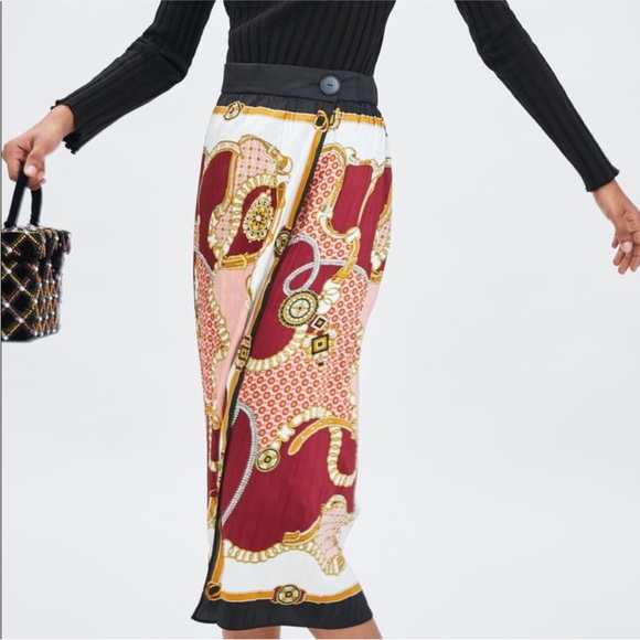 NWT Zara Designer Print Midi Skirt - Picture 2 of 12